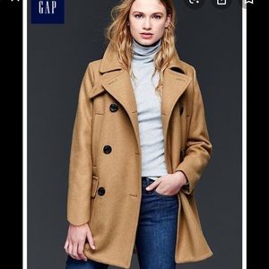 GAP long camel pea coat